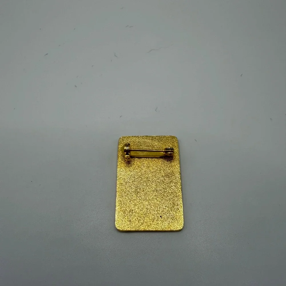 Vintage Egyptian Revival Pharaoh Broach Gold Tone White Enamel Art Deco Pin